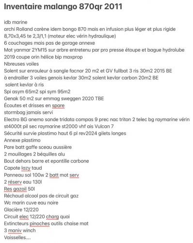 Inventaire Malango 870